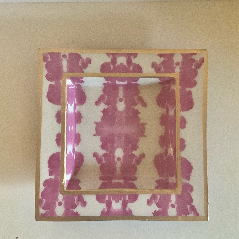 Enamel trinket dish tray Pair